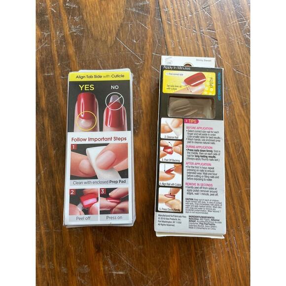 Bundle (2) Impress Tweetheart,Kiss Sticky Sweet Press On Manicure Nails - Picture 2 of 6